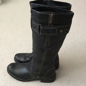 Leather Tall Black Women's Zip-Front Riding Boots